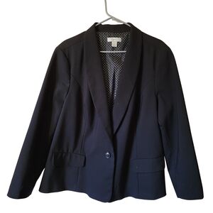 CJ Banks Women's Black Blazer Button Front Plus Size 2X EUC